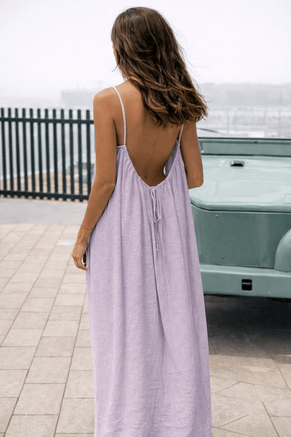 Backless Maxi Dress - Velle Noir